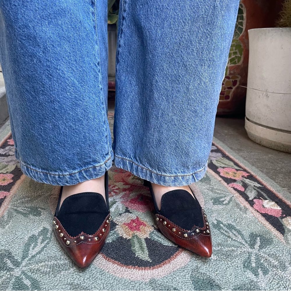 Vintage brown/black Tory Burch leather heels - Picture 5 of 16